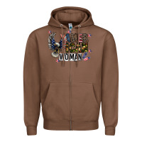 Chestnut american woman Zipper Hoodie - CowhideDigitalArt