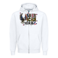 White american woman Zipper Hoodie - CowhideDigitalArt