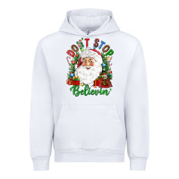White Don't stop believin' Urban Hoodie - NancyCooperArtShop