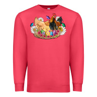 Cardinal easter coop animals farm chicken chiks rooster flowers butterfly Premium Sweatshirt - Artiststas