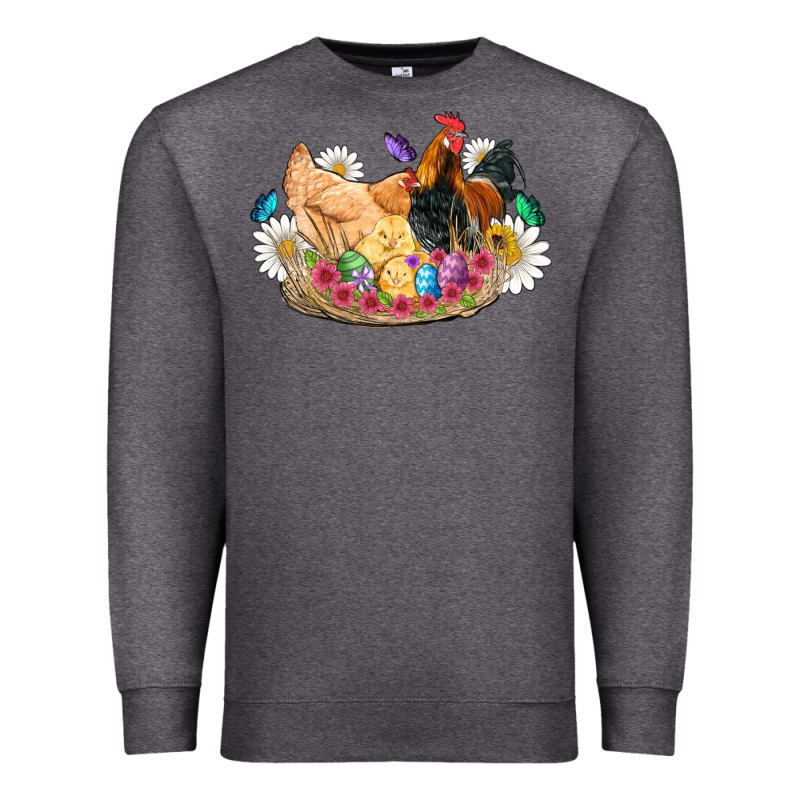 Easter Coop Animals Farm Chicken Chiks Rooster Flowers Butterfly Premium Sweatshirt by Artiststas | Teevron