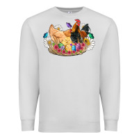 Dove Grey easter coop animals farm chicken chiks rooster flowers butterfly Premium Sweatshirt - Artiststas