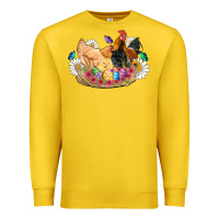 Lemon easter coop animals farm chicken chiks rooster flowers butterfly Premium Sweatshirt - Artiststas