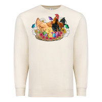 Sandshell easter coop animals farm chicken chiks rooster flowers butterfly Premium Sweatshirt - Artiststas