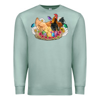 Seafoam easter coop animals farm chicken chiks rooster flowers butterfly Premium Sweatshirt - Artiststas