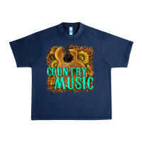 Navy country music western Urban Heavy Tee - texasbilliewilder