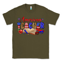 Army Green American teacher Classic Tee - Zillion Design Studio