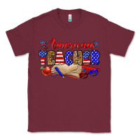 Burgundy American teacher Classic Tee - Zillion Design Studio