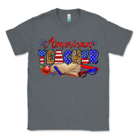 Charcoal Heather American teacher Classic Tee - Zillion Design Studio