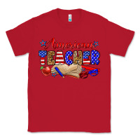 Red American teacher Classic Tee - Zillion Design Studio