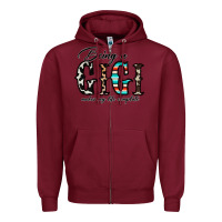 Burgundy being a gigi makes my life complate Zipper Hoodie - CowhideDigitalArt
