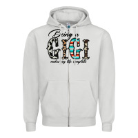 Dove Grey being a gigi makes my life complate Zipper Hoodie - CowhideDigitalArt