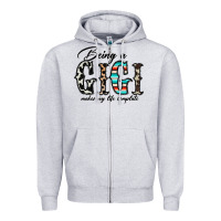 Heather Grey being a gigi makes my life complate Zipper Hoodie - CowhideDigitalArt
