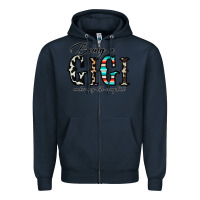 Navy being a gigi makes my life complate Zipper Hoodie - CowhideDigitalArt