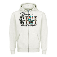Oatmeal Heather being a gigi makes my life complate Zipper Hoodie - CowhideDigitalArt