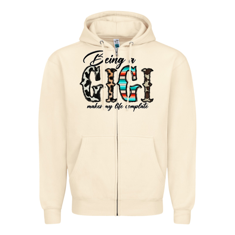Being A Gigi Makes My Life Complate Zipper Hoodie by CowhideDigitalArt | Teevron