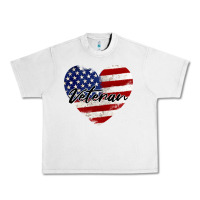 Lunar Rock veteran heart american flag Urban Heavy Tee - BarkalooDesign