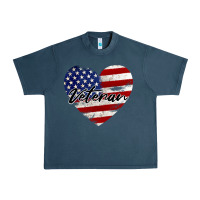 Midnight Navy veteran heart american flag Urban Heavy Tee - BarkalooDesign