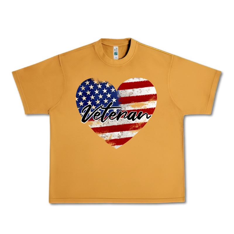 Veteran Heart American Flag Urban Heavy Tee by BarkalooDesign | Teevron