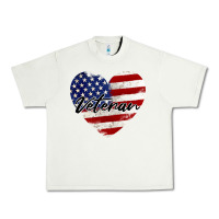 Pistachio veteran heart american flag Urban Heavy Tee - BarkalooDesign