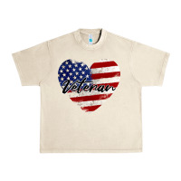 Sandshell veteran heart american flag Urban Heavy Tee - BarkalooDesign