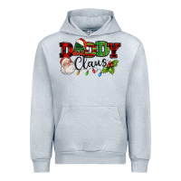 Heather Grey Daddy Claus Santa Christmas lights and holly Urban Hoodie - NancyCooperArtShop