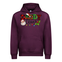 Mauve Wine Daddy Claus Santa Christmas lights and holly Urban Hoodie - NancyCooperArtShop