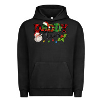 Pigment Black Daddy Claus Santa Christmas lights and holly Urban Hoodie - NancyCooperArtShop