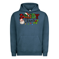 Pigment Midnight Navy Daddy Claus Santa Christmas lights and holly Urban Hoodie - NancyCooperArtShop