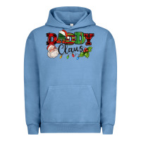 Pigment Pebble Blue Daddy Claus Santa Christmas lights and holly Urban Hoodie - NancyCooperArtShop