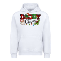 White Daddy Claus Santa Christmas lights and holly Urban Hoodie - NancyCooperArtShop