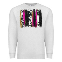 Oatmeal Heather cow , yellow and pink glitter brushstrokes Premium Sweatshirt - AdoDesignShop