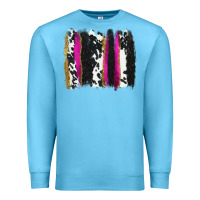 Ocean Blue cow , yellow and pink glitter brushstrokes Premium Sweatshirt - AdoDesignShop