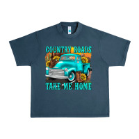 Midnight Navy country roads take me home western Urban Heavy Tee - texasbilliewilder