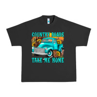 Pigment Black country roads take me home western Urban Heavy Tee - texasbilliewilder
