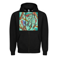 Black pipe tomahawk dreamcatcher headdress seamless patt Zipper Hoodie - FaDigitalArtStudio