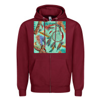 Burgundy pipe tomahawk dreamcatcher headdress seamless patt Zipper Hoodie - FaDigitalArtStudio