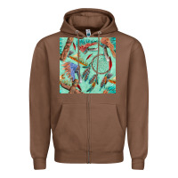 Chestnut pipe tomahawk dreamcatcher headdress seamless patt Zipper Hoodie - FaDigitalArtStudio