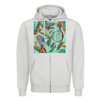 Dove Grey pipe tomahawk dreamcatcher headdress seamless patt Zipper Hoodie - FaDigitalArtStudio