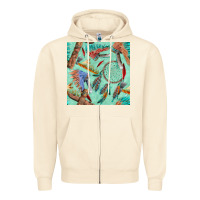 Sandshell pipe tomahawk dreamcatcher headdress seamless patt Zipper Hoodie - FaDigitalArtStudio