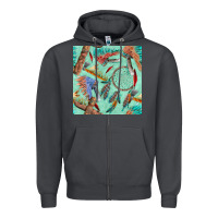 Smoke pipe tomahawk dreamcatcher headdress seamless patt Zipper Hoodie - FaDigitalArtStudio