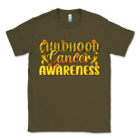 Army Green Childhood Cancer Awareness Classic Tee - texasbilliewilder