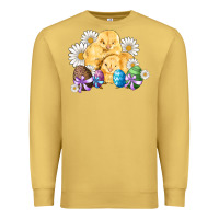 Antique Gold chicks eggs daisy easter Premium Sweatshirt - Artiststas