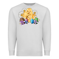 Dove Grey chicks eggs daisy easter Premium Sweatshirt - Artiststas