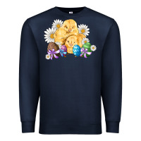 Navy chicks eggs daisy easter Premium Sweatshirt - Artiststas