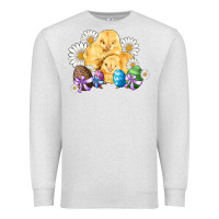 Oatmeal Heather chicks eggs daisy easter Premium Sweatshirt - Artiststas