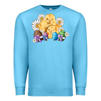 Ocean Blue chicks eggs daisy easter Premium Sweatshirt - Artiststas