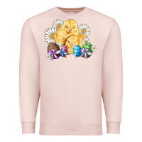 Pale Pink chicks eggs daisy easter Premium Sweatshirt - Artiststas