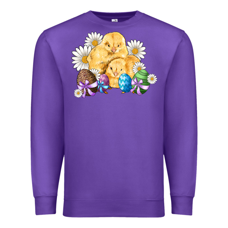 Chicks Eggs Daisy Easter Premium Sweatshirt by Artiststas | Teevron