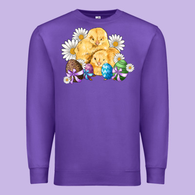 Chicks Eggs Daisy Easter Premium Sweatshirt Designed By Artiststas